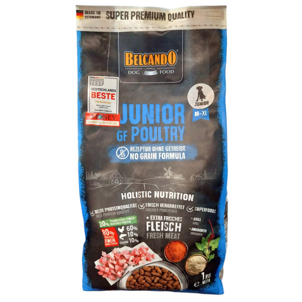BELCANDO Junior Poultry & Eggs 800 G – Ergänzungsfutter Für Junge Hunde Mit Geflügel & Ei